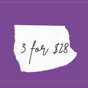 3 for $28 sale All items with 3/$28 are included - items added regularly